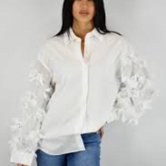 Zara White Long Sleeve Boxy Button Down Shirt - Picture 1 of 5
